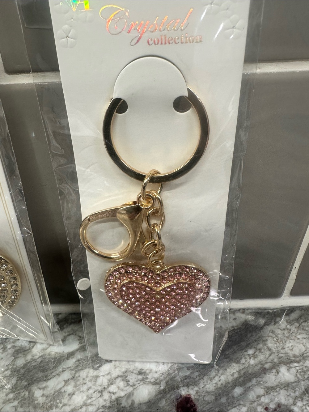 Pink Heart Purse Charm/Keychain - Gold Hardware